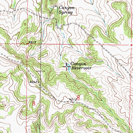 Topographic Map of Canyon Reservoir, MT