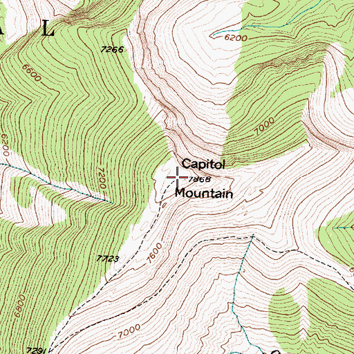 Topographic Map of Capitol Mountain, MT