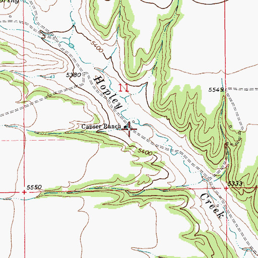 Topographic Map of Capser Ranch, MT