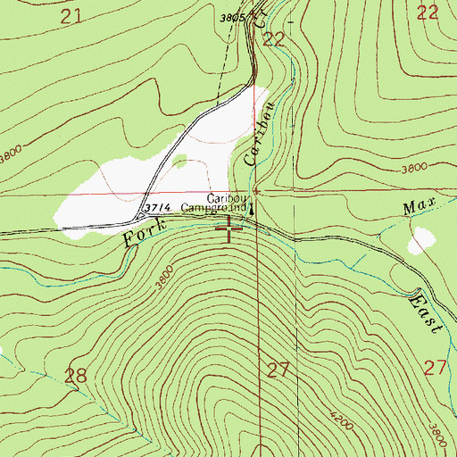 Topographic Map of Caribou Creek, MT