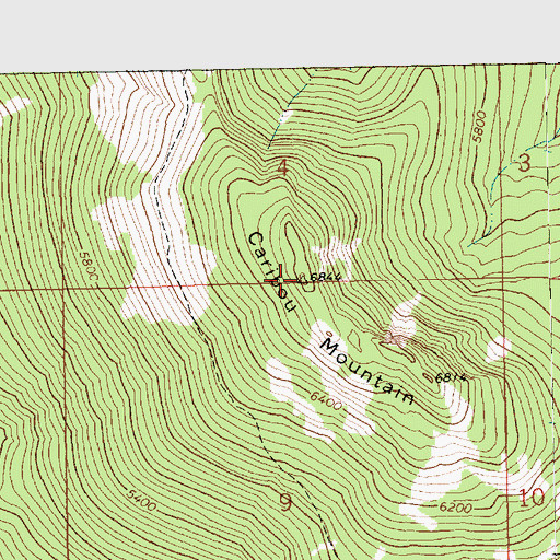Topographic Map of Caribou Mountain, MT