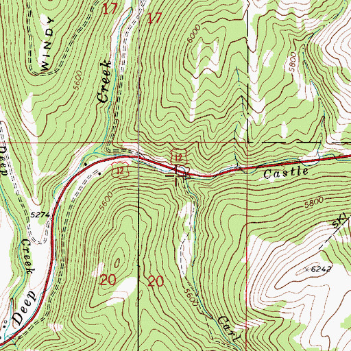 Topographic Map of Carl Creek, MT