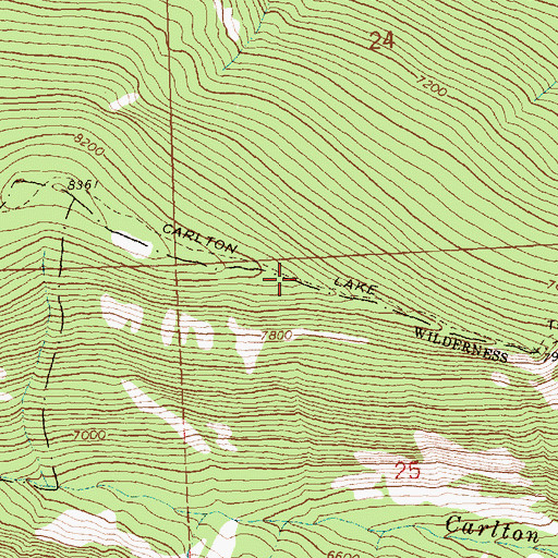 Topographic Map of Carlton Lake Trail, MT