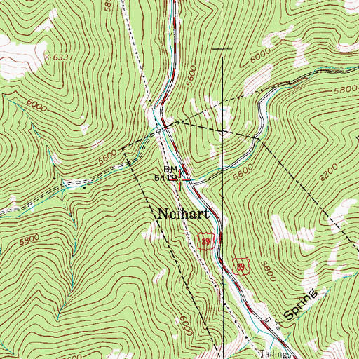 Topographic Map of Carpenter Creek, MT
