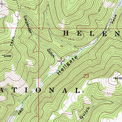 Topographic Map of Carpenter Gulch, MT