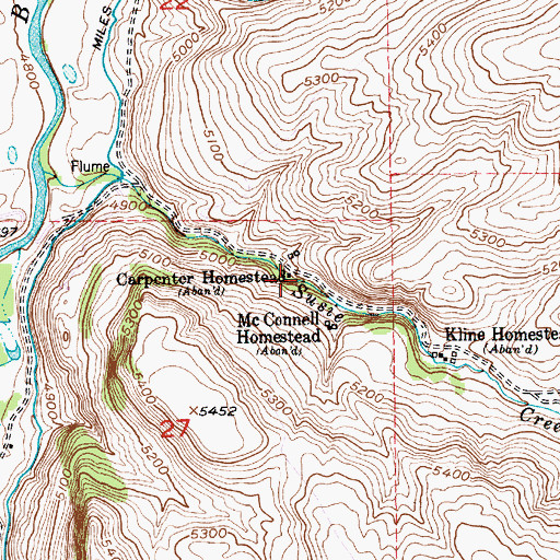 Topographic Map of Carpenter Homestead, MT