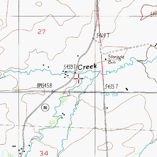 Topographic Map of Carrol Creek, MT