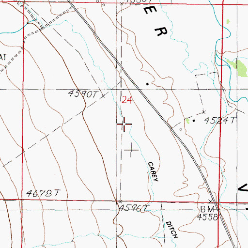 Topographic Map of Carey Ditch, MT