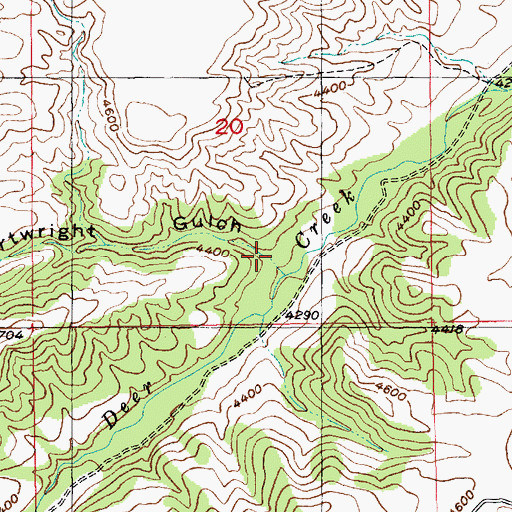 Topographic Map of Cartwright Gulch, MT