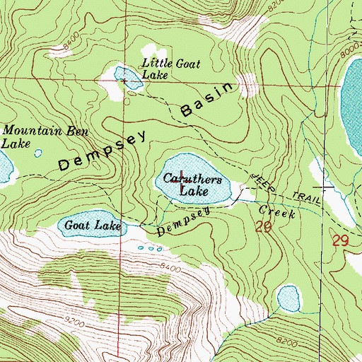 Topographic Map of Caruthers Lake, MT