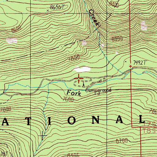 Topographic Map of Cascade Campground, MT