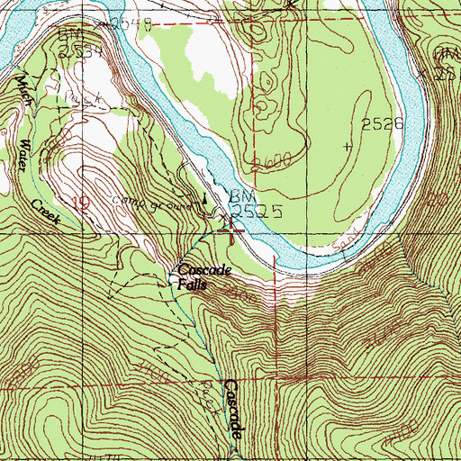 Topographic Map of Cascade Creek, MT