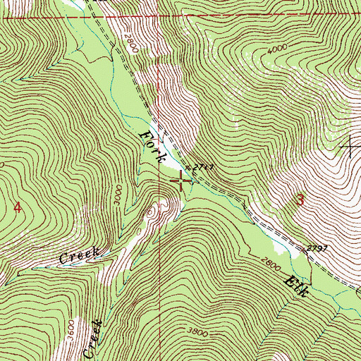 Topographic Map of Cascade Creek, MT