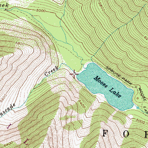 Topographic Map of Cascade Creek, MT