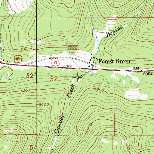 Topographic Map of Cascade Creek, MT
