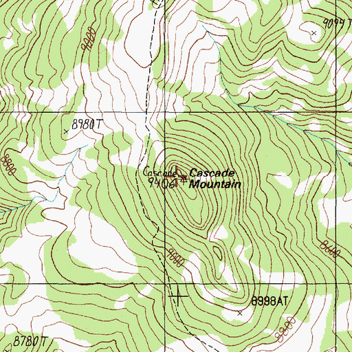 Topographic Map of Cascade Mountain, MT