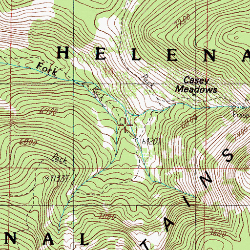 Topographic Map of Casey Meadows, MT