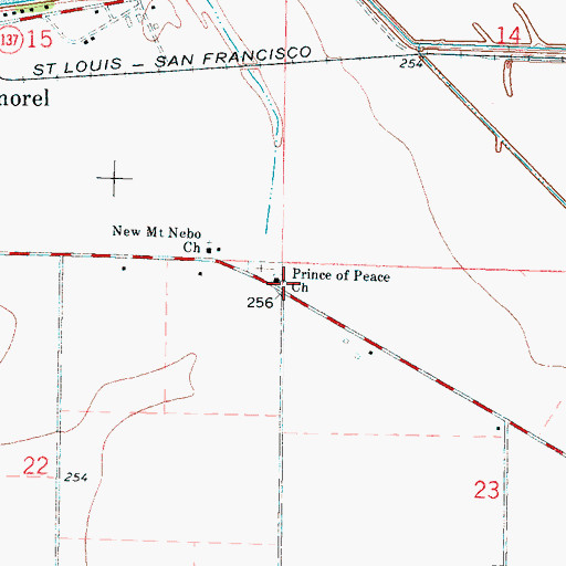 Topographic Map of Prince of Peace African Methodist Episocpal Church, AR