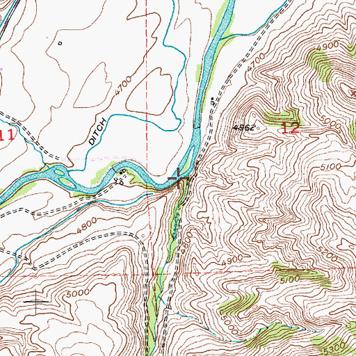 Topographic Map of Castle Creek, MT