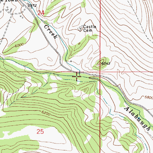 Topographic Map of Castle Creek, MT