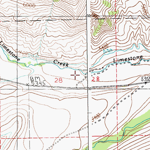 Topographic Map of Castle Creek, MT