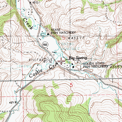 Topographic Map of Castle Creek, MT
