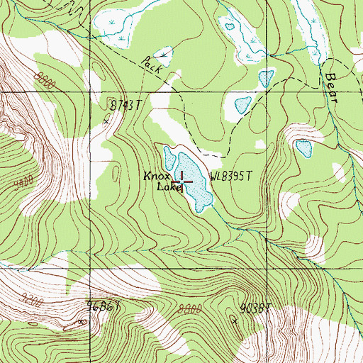 Topographic Map of Castle Lake, MT
