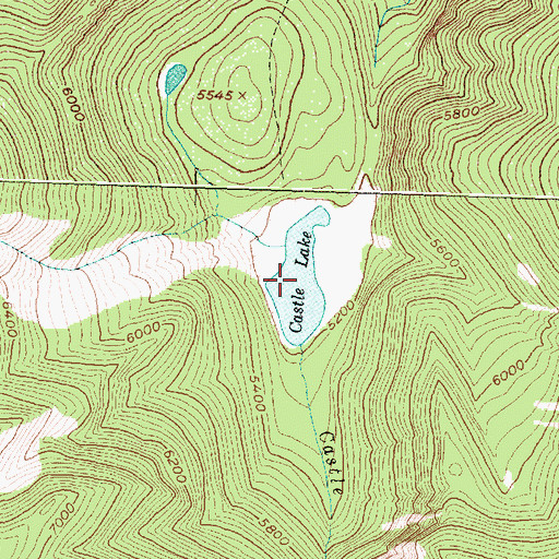 Topographic Map of Castle Lake, MT