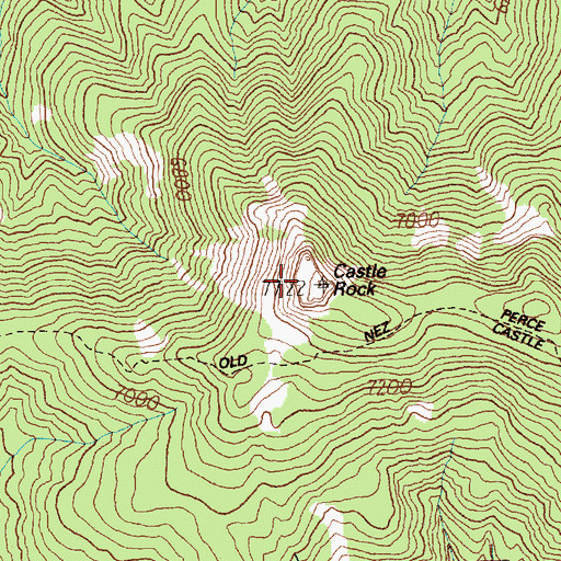 Topographic Map of Castle Rock, MT