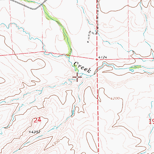 Topographic Map of Castners Coulee, MT