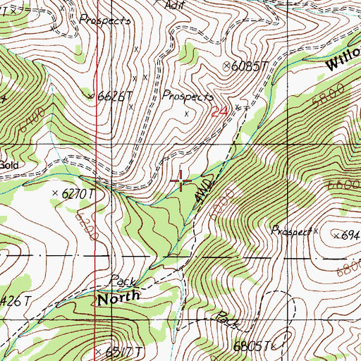 Topographic Map of Cataract Creek, MT