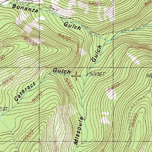 Topographic Map of Cataract Gulch, MT