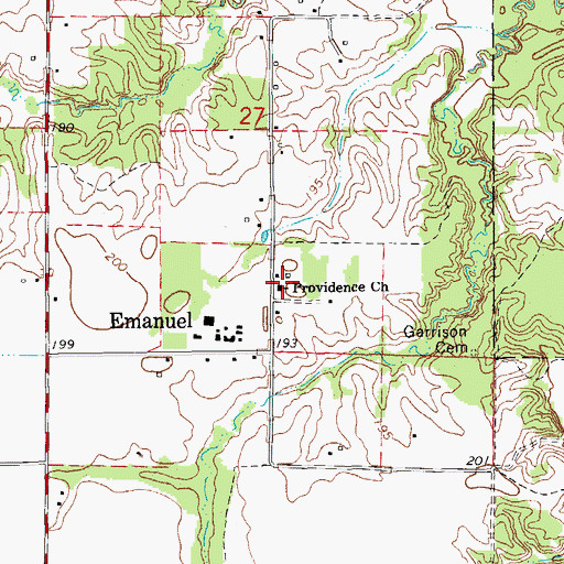 Topographic Map of Providence Church, AR