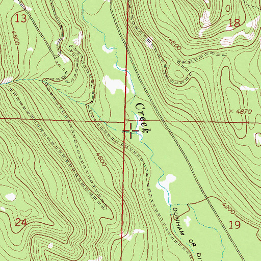 Topographic Map of Cave Creek, MT