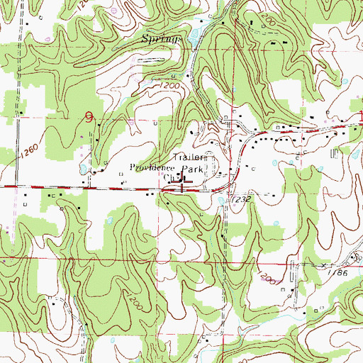 Topographic Map of Providence Baptist Church, AR