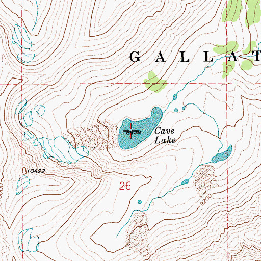 Topographic Map of Cave Lake, MT