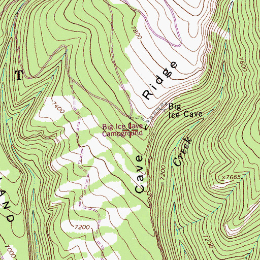 Topographic Map of Cave Ridge, MT