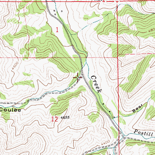 Topographic Map of Cecil Coulee, MT