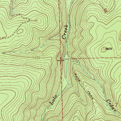 Topographic Map of Cedar Creek, MT