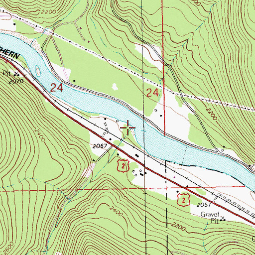 Topographic Map of Cedar Creek, MT