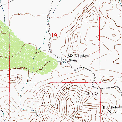 Topographic Map of McClendon Tank, AZ