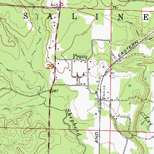 Topographic Map of Provo, AR
