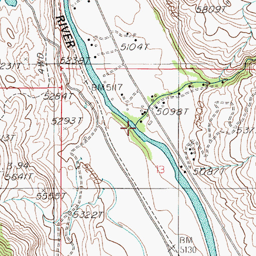 Topographic Map of Cedar Creek, MT