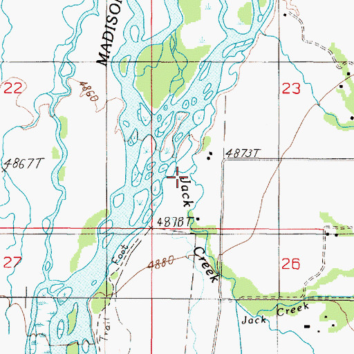 Topographic Map of Cedar Creek, MT