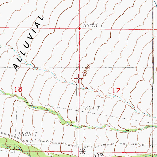 Topographic Map of Cedar Creek Alluvial Fan, MT
