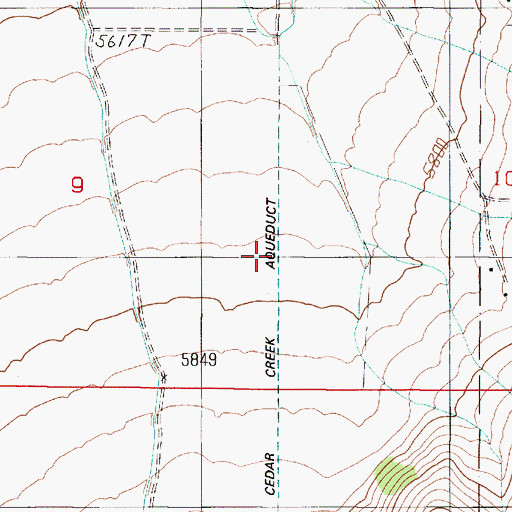 Topographic Map of Cedar Creek Aqueduct, MT