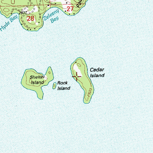 Topographic Map of Cedar Island, MT