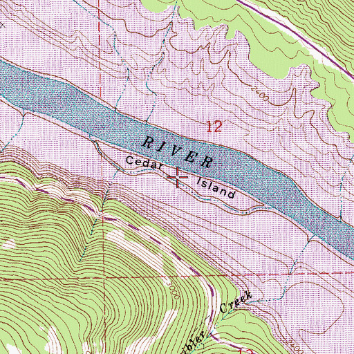 Topographic Map of Cedar Island, MT