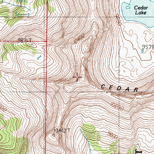 Topographic Map of Cedar Mountain, MT