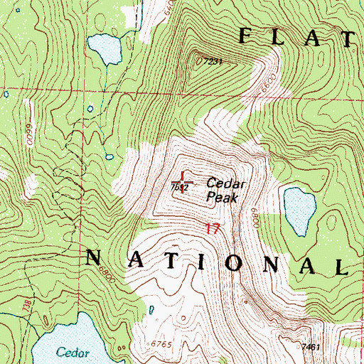 Topographic Map of Cedar Peak, MT